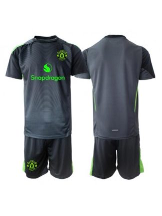 Otroški Nogometna dresi kompleti poceni Manchester United Vratar Gostujoči 2025-26