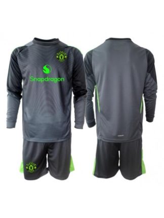 Otroški Nogometna dresi kompleti poceni Manchester United Vratar Gostujoči 2025-26 Dolgi rokav (+ hlače)