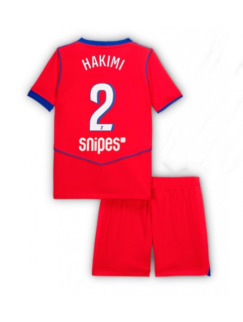 Otroški Nogometna dresi kompleti poceni Paris Saint-Germain Achraf Hakimi #2 Tretji 2025-26