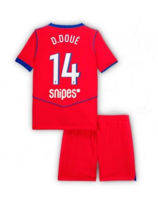 Otroški Nogometna dresi kompleti poceni Paris Saint-Germain Desire Doue #14 Tretji 2025-26