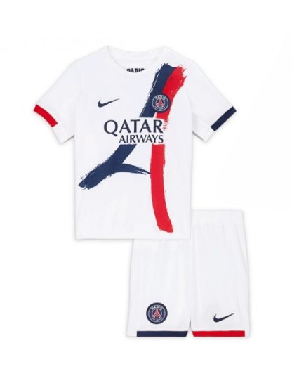 Otroški Nogometna dresi kompleti poceni Paris Saint-Germain Gostujoči 2025-26