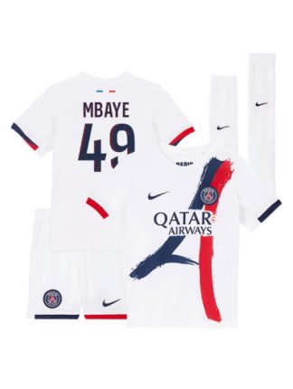 Otroški Nogometna dresi kompleti poceni Paris Saint-Germain Ibrahim Mbaye #49 Gostujoči 2025-26