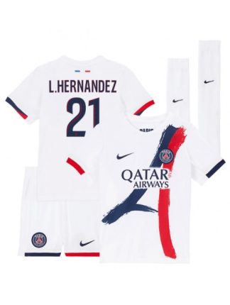 Otroški Nogometna dresi kompleti poceni Paris Saint-Germain Lucas Hernandez #21 Gostujoči 2025-26
