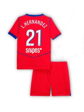 Otroški Nogometna dresi kompleti poceni Paris Saint-Germain Lucas Hernandez #21 Tretji 2025-26