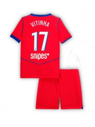 Otroški Nogometna dresi kompleti poceni Paris Saint-Germain Vitinha #17 Tretji 2025-26