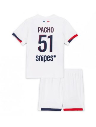 Otroški Nogometna dresi kompleti poceni Paris Saint-Germain Willian Pacho #51 Gostujoči 2025-26