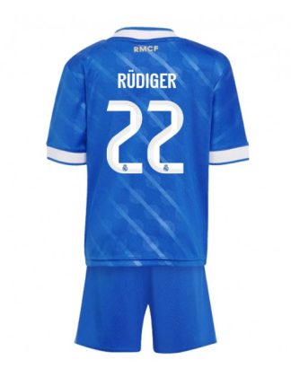 Otroški Nogometna dresi kompleti poceni Real Madrid Antonio Rudiger #22 Tretji 2025-26