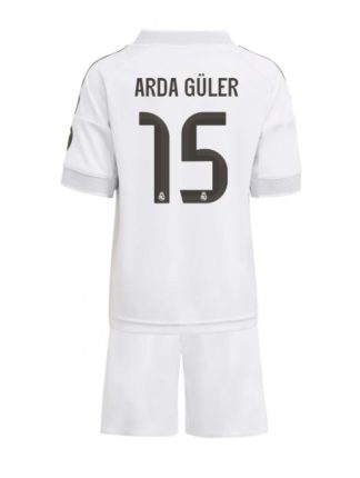 Otroški Nogometna dresi kompleti poceni Real Madrid Arda Guler #15 Domači 2025-26