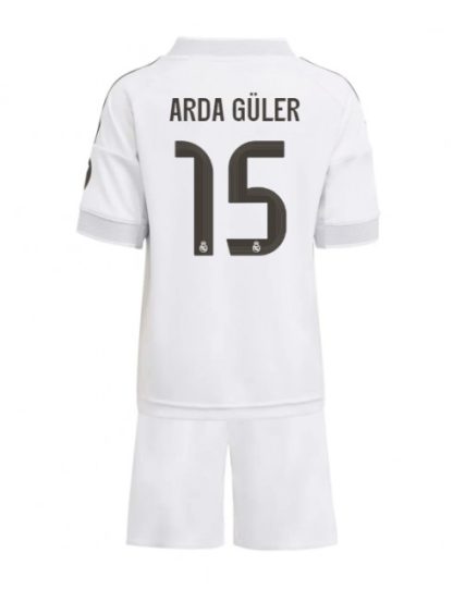 Otroški Nogometna dresi kompleti poceni Real Madrid Arda Guler #15 Domači 2025-26