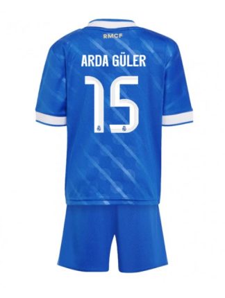 Otroški Nogometna dresi kompleti poceni Real Madrid Arda Guler #15 Tretji 2025-26