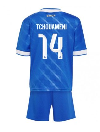 Otroški Nogometna dresi kompleti poceni Real Madrid Aurelien Tchouameni #14 Tretji 2025-26