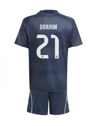 Otroški Nogometna dresi kompleti poceni Real Madrid Brahim Diaz #21 Gostujoči 2025-26