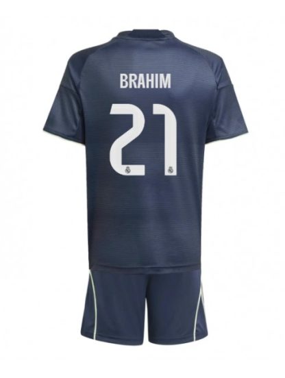 Otroški Nogometna dresi kompleti poceni Real Madrid Brahim Diaz #21 Gostujoči 2025-26