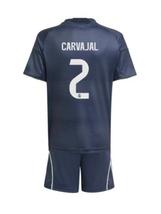 Otroški Nogometna dresi kompleti poceni Real Madrid Daniel Carvajal #2 Gostujoči 2025-26