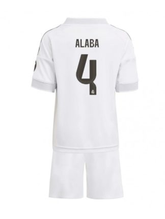Otroški Nogometna dresi kompleti poceni Real Madrid David Alaba #4 Domači 2025-26