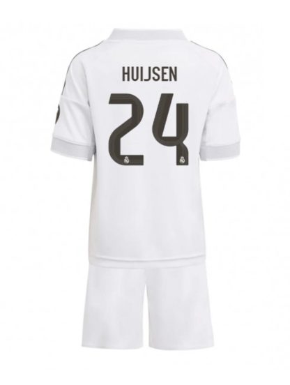 Otroški Nogometna dresi kompleti poceni Real Madrid Dean Huijsen #24 Domači 2025-26