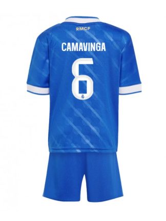 Otroški Nogometna dresi kompleti poceni Real Madrid Eduardo Camavinga #6 Tretji 2025-26