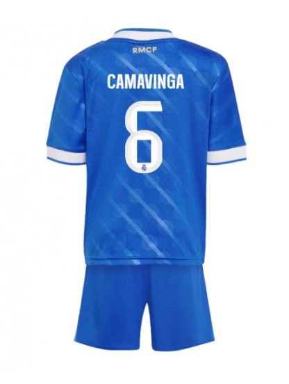 Otroški Nogometna dresi kompleti poceni Real Madrid Eduardo Camavinga #6 Tretji 2025-26