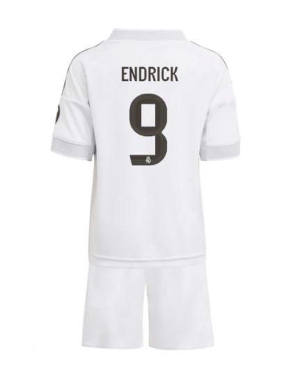 Otroški Nogometna dresi kompleti poceni Real Madrid Endrick #9 Domači 2025-26