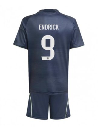 Otroški Nogometna dresi kompleti poceni Real Madrid Endrick #9 Gostujoči 2025-26