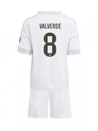 Otroški Nogometna dresi kompleti poceni Real Madrid Federico Valverde #8 Domači 2025-26
