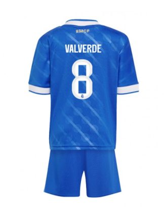 Otroški Nogometna dresi kompleti poceni Real Madrid Federico Valverde #8 Tretji 2025-26
