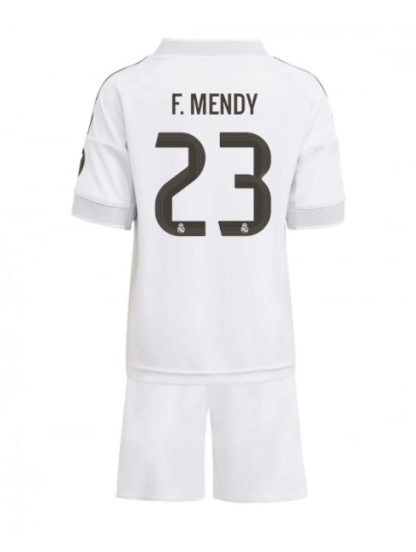 Otroški Nogometna dresi kompleti poceni Real Madrid Ferland Mendy #23 Domači 2025-26