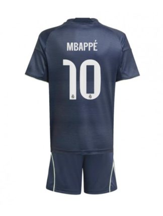 Otroški Nogometna dresi kompleti poceni Real Madrid Kylian Mbappe #10 Gostujoči 2025-26