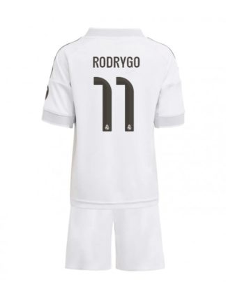 Otroški Nogometna dresi kompleti poceni Real Madrid Rodrygo Goes #11 Domači 2025-26