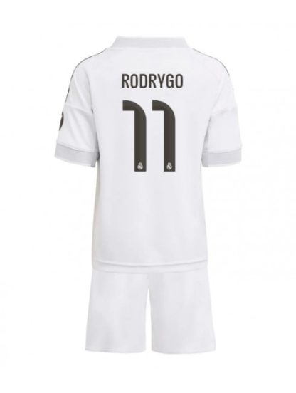 Otroški Nogometna dresi kompleti poceni Real Madrid Rodrygo Goes #11 Domači 2025-26