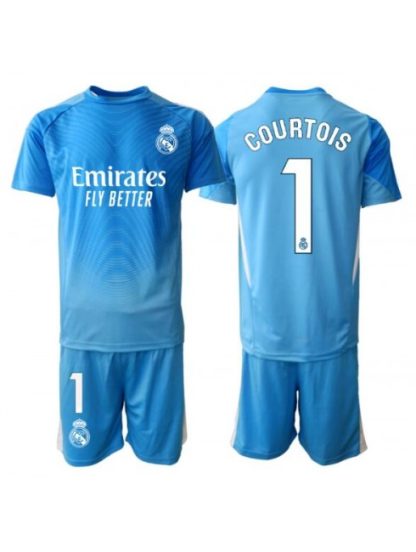 Otroški Nogometna dresi kompleti poceni Real Madrid Thibaut Courtois #1 Vratar Domači 2025-26