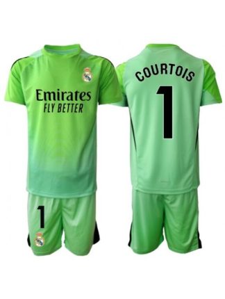 Otroški Nogometna dresi kompleti poceni Real Madrid Thibaut Courtois #1 Vratar Gostujoči 2025-26