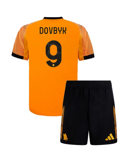 Otroški Nogometna dresi kompleti poceni AS Roma Artem Dovbyk #9 Gostujoči 2025-26