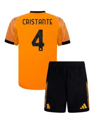 Otroški Nogometna dresi kompleti poceni AS Roma Bryan Cristante #4 Gostujoči 2025-26