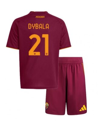 Otroški Nogometna dresi kompleti poceni AS Roma Paulo Dybala #21 Domači 2025-26
