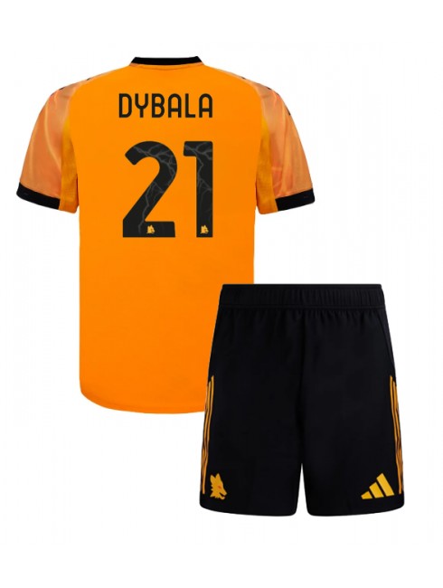 Otroški Nogometna dresi kompleti poceni AS Roma Paulo Dybala #21 Gostujoči 2025-26