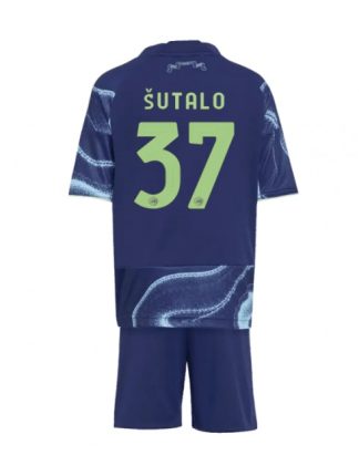 Otroški Nogometna dresi kompleti poceni Ajax Josip Sutalo #37 Gostujoči 2025-26