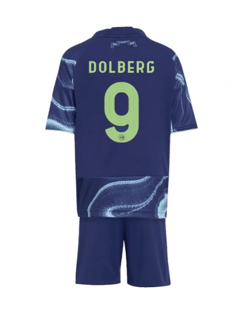 Otroški Nogometna dresi kompleti poceni Ajax Kasper Dolberg #9 Gostujoči 2025-26