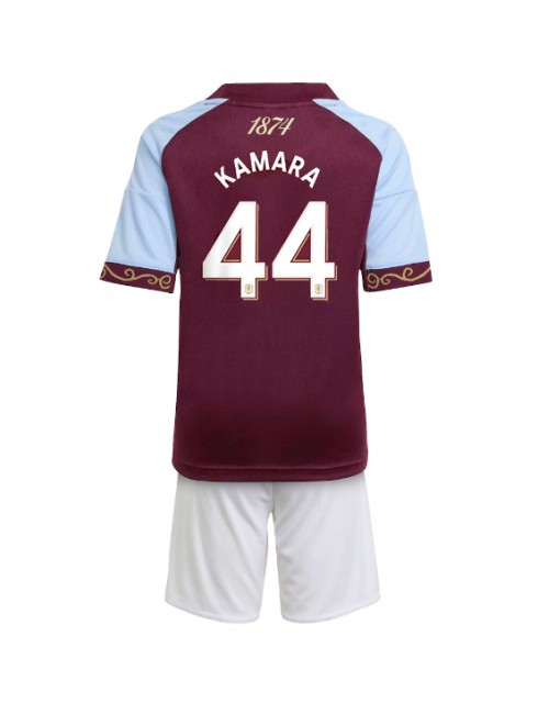 Otroški Nogometna dresi kompleti poceni Aston Villa Boubacar Kamara #44 Domači 2025-26
