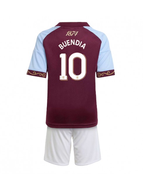Otroški Nogometna dresi kompleti poceni Aston Villa Emiliano Buendia #10 Domači 2025-26