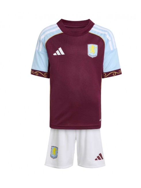 Otroški Nogometna dresi kompleti poceni Aston Villa Ezri Konsa #4 Domači 2025-26
