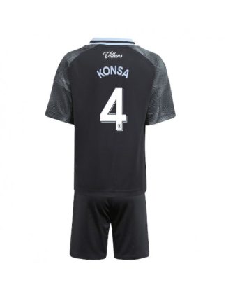 Otroški Nogometna dresi kompleti poceni Aston Villa Ezri Konsa #4 Gostujoči 2025-26