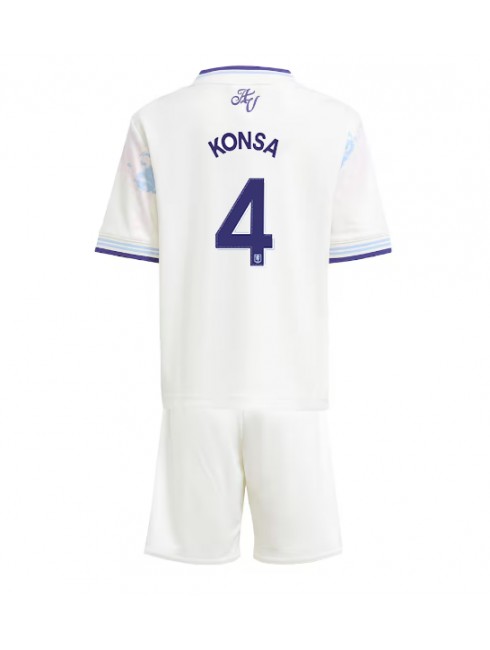 Otroški Nogometna dresi kompleti poceni Aston Villa Ezri Konsa #4 Tretji 2025-26