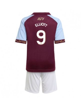 Otroški Nogometna dresi kompleti poceni Aston Villa Harvey Elliott #9 Domači 2025-26