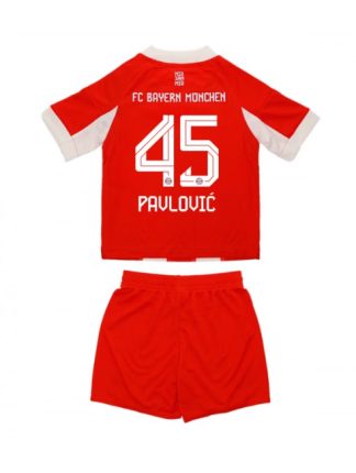 Otroški Nogometna dresi kompleti poceni Bayern Munich Aleksandar Pavlovic #45 Domači 2025-26