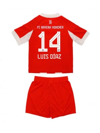 Otroški Nogometna dresi kompleti poceni Bayern Munich Luis Diaz #14 Domači 2025-26