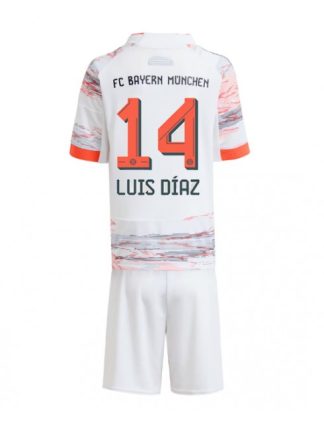 Otroški Nogometna dresi kompleti poceni Bayern Munich Luis Diaz #14 Gostujoči 2025-26