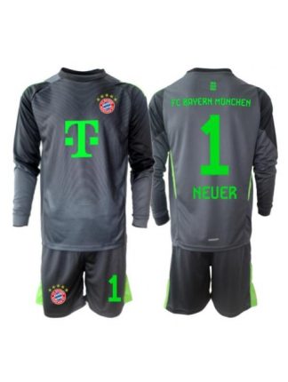 Otroški Nogometna dresi kompleti poceni Bayern Munich Manuel Neuer #1 Vratar Gostujoči 2025-26 Dolgi rokav (+ hlače)