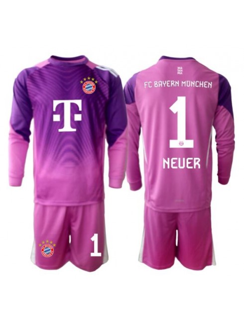 Otroški Nogometna dresi kompleti poceni Bayern Munich Manuel Neuer #1 Vratar Tretji 2025-26 Dolgi rokav (+ hlače)