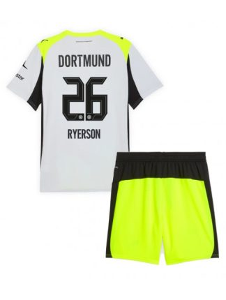 Otroški Nogometna dresi kompleti poceni Borussia Dortmund Julian Ryerson #26 Gostujoči 2025-26